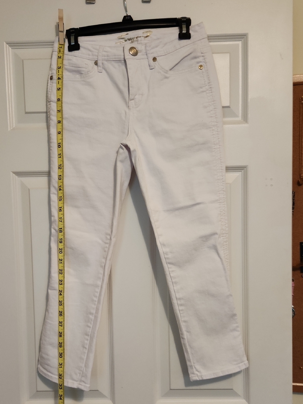 7 For All Mankind White High-Rise Skinny Jeans